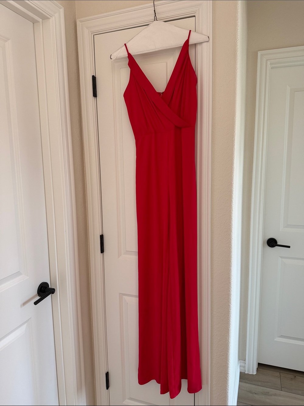 Amanda Uprichard Red Sleeveless V-Neck Jumpsuit